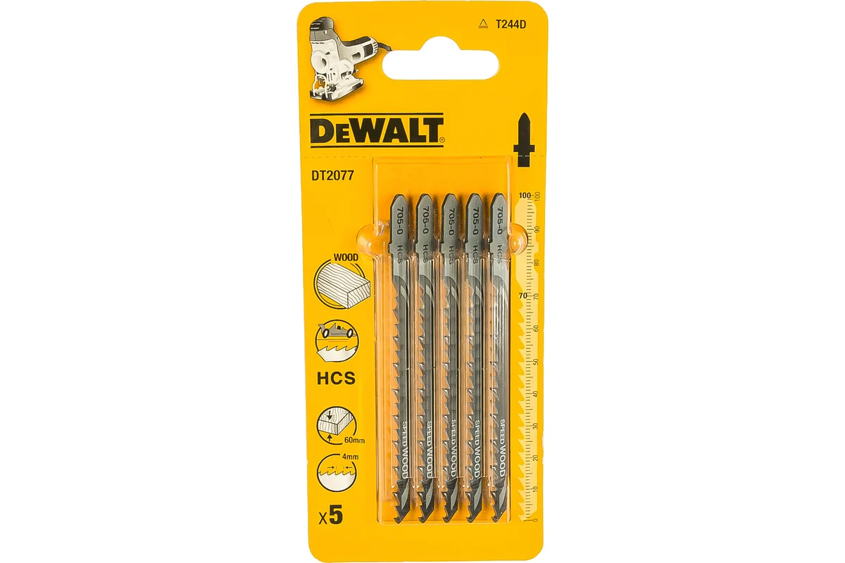 Пилки для лобзика по дереву, 5 шт. DEWALT