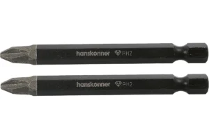 Биты PH2x75мм, сталь S2, Diamond, 2шт, Hanskonner