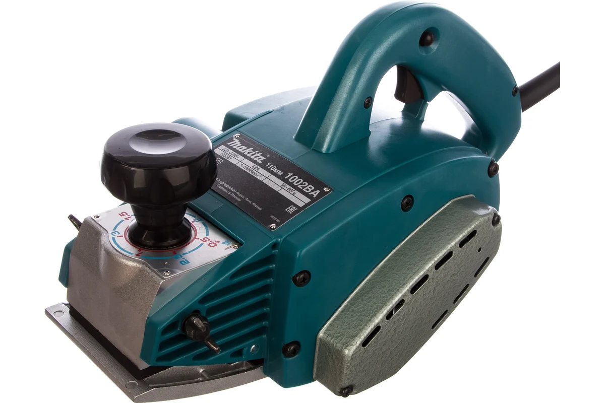 Рубанок 1050 Вт, 220В, 15000 об/мин, 0-4 мм, Makita, 1002BA