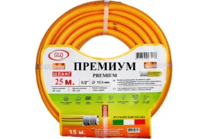 PREMIUM  25м 1/2" - пищевой 5-ти слойный противоскр. шланг с 2 видами армировки  P=12 Bar