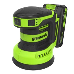 Эксцентриковая шлифмашина акк. Greenworks Арт.3100907CUA 125 мм,5000-8000-11000 об/мин,1х2Ач,ЗУ,кор