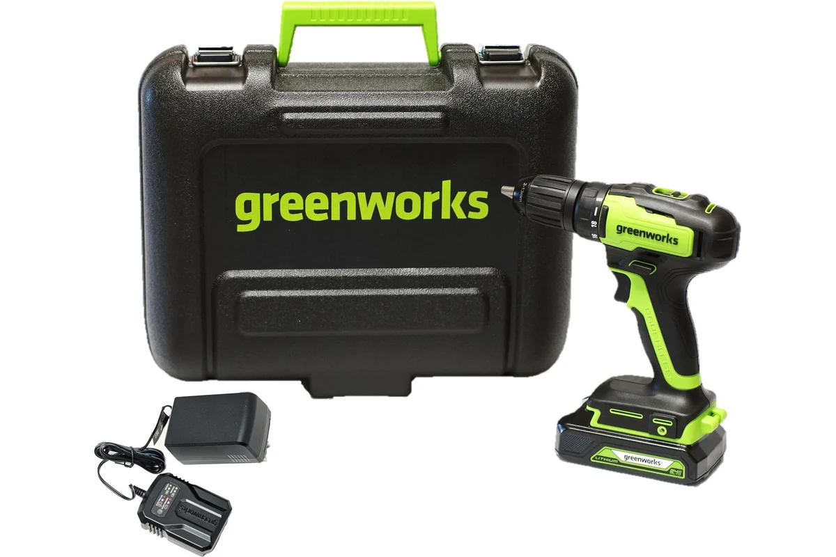 Шуруповерт Greenworks Арт. 3704007UA 24 В, 35 Нм, 1450 об/мин, 1х2 А*ч и З/У — изображение 2