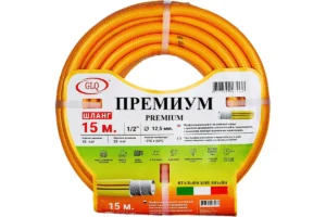 PREMIUM 15м 1/2" - пищевой 5-ти слойный противоскр. шланг с 2 видами армировки  P=12 Bar