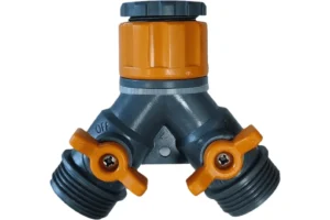 Кран - разветвитель на 2 линии с внутренней резьбой 1/2" и 3/4"